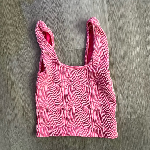 Free People Tops - NWOT Free People Movement Pink Textured Crop Tank XS/S